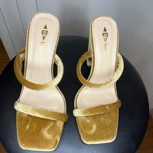 Gold Velvet Heels